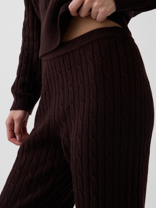 Image number 5 showing, CashSoft Cable-Knit Sweater Pants
