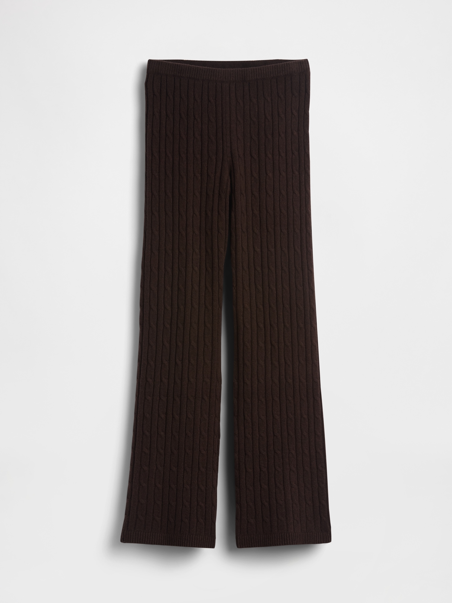 Женские брюки Gap CashSoft Cable-Knit Sweater Pants, цвет: Коричневый меланжевый — фото 6
