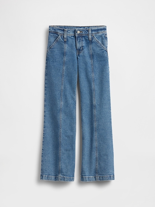 Image number 2 showing, Kids Low Rise Seamed Relaxed Flare Jeans