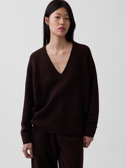 Image number 1 showing, CashSoft Oversized V-Neck Sweater