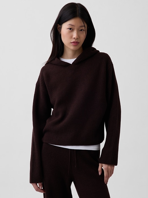 Image number 1 showing, CashSoft Oversized Shaker-Stitch Hoodie