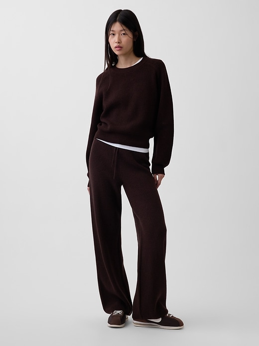 Image number 1 showing, CashSoft Shaker-Stitch Sweater Pants