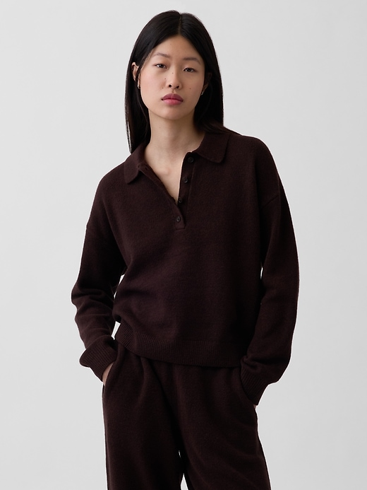 Image number 1 showing, CashSoft Relaxed Polo Sweater