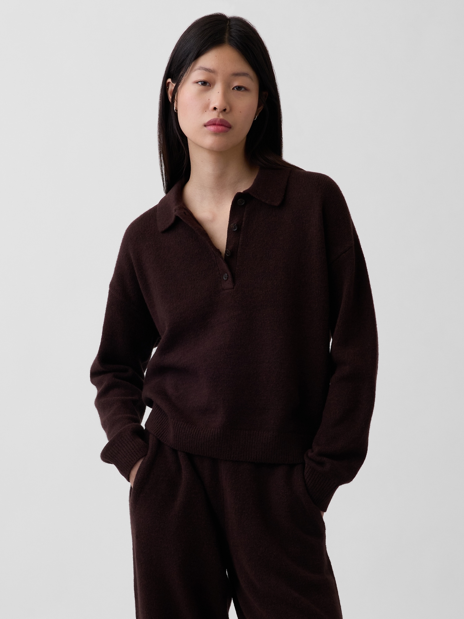 CashSoft Relaxed Polo Sweater