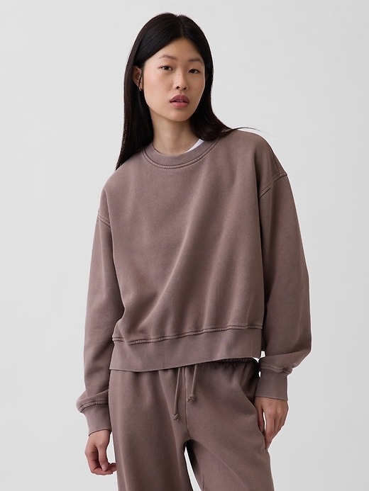 Image number 1 showing, VintageSoft Oversized Split-Hem Sweatshirt