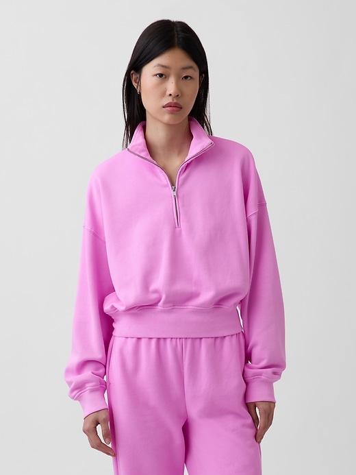 Image number 1 showing, VintageSoft Oversized Half-Zip Wedge Pullover