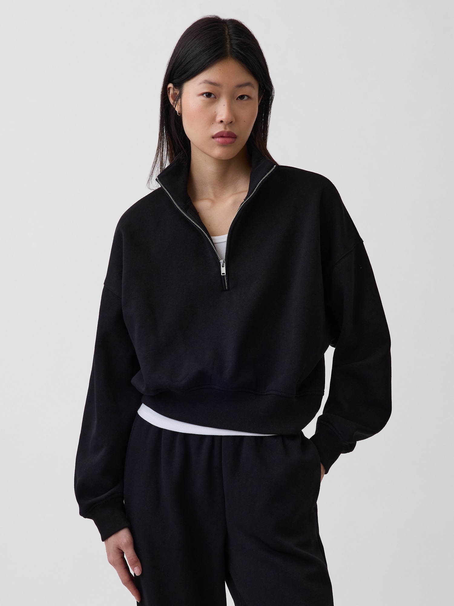 VintageSoft Oversized Half-Zip Wedge Pullover