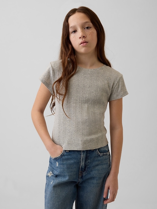Image number 1 showing, Kids Variegated Rib Fitted T-Shirt