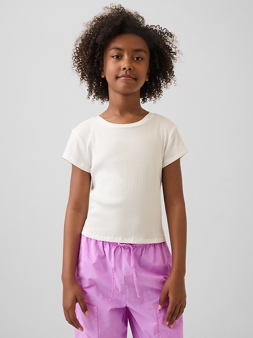 Image number 1 showing, Kids Variegated Rib Fitted T-Shirt