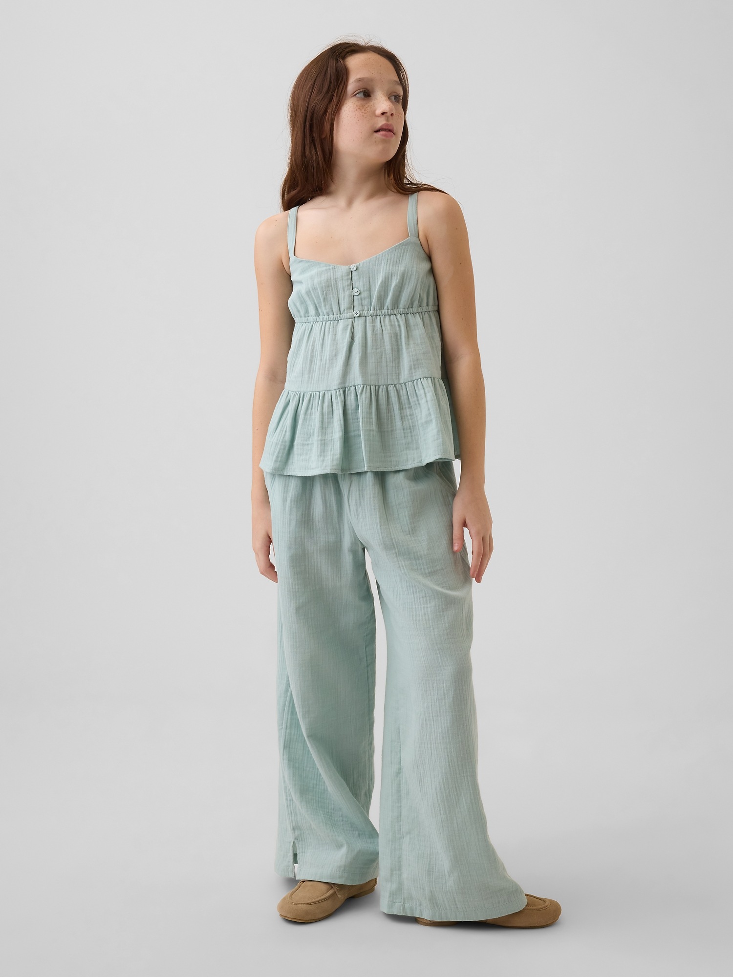 Детские брюки Gap Kids Cotton Gauze Wide-Leg Pants