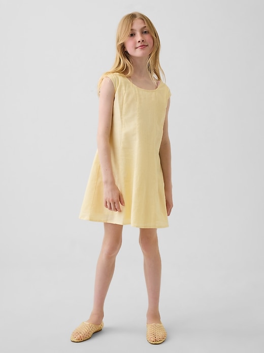 Image number 1 showing, Kids Linen-Cotton Scoop Neck Dress