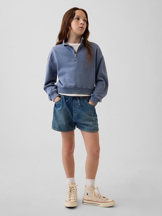 Kids High Rise Denim Easy Dolphin Shorts
