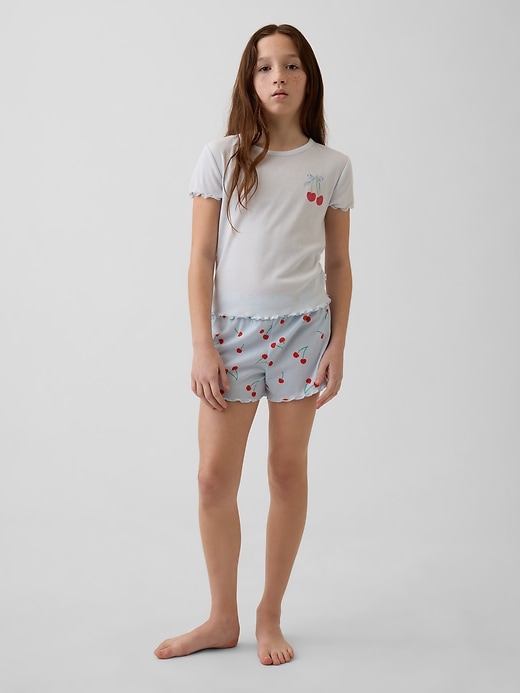 Image number 1 showing, Kids Recycled Rib PJ Short Set
