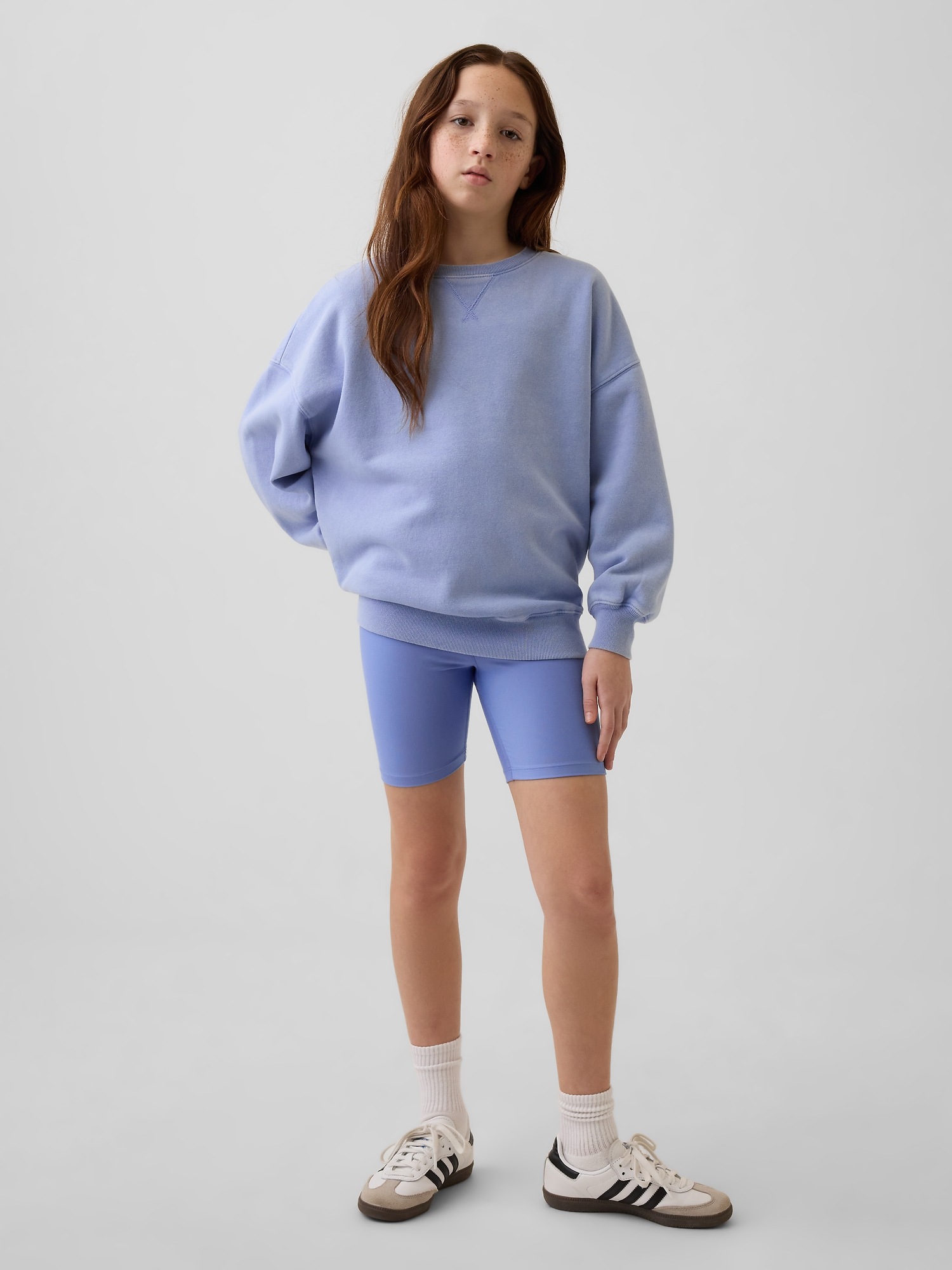 Детский свитшот Gap VintageSoft Oversized Tunic, цвет: Bright Hyacinth — фото 4