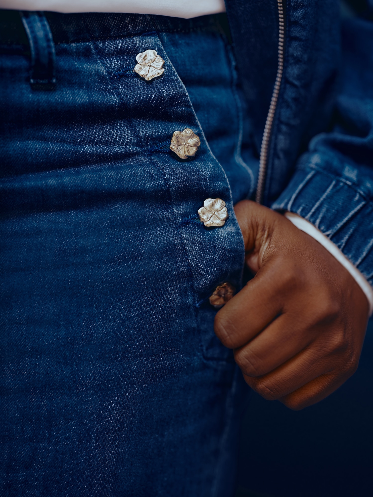 Gap × HFR High Rise Pintuck Stride Wide-Leg Jeans by Atelier Ndigo