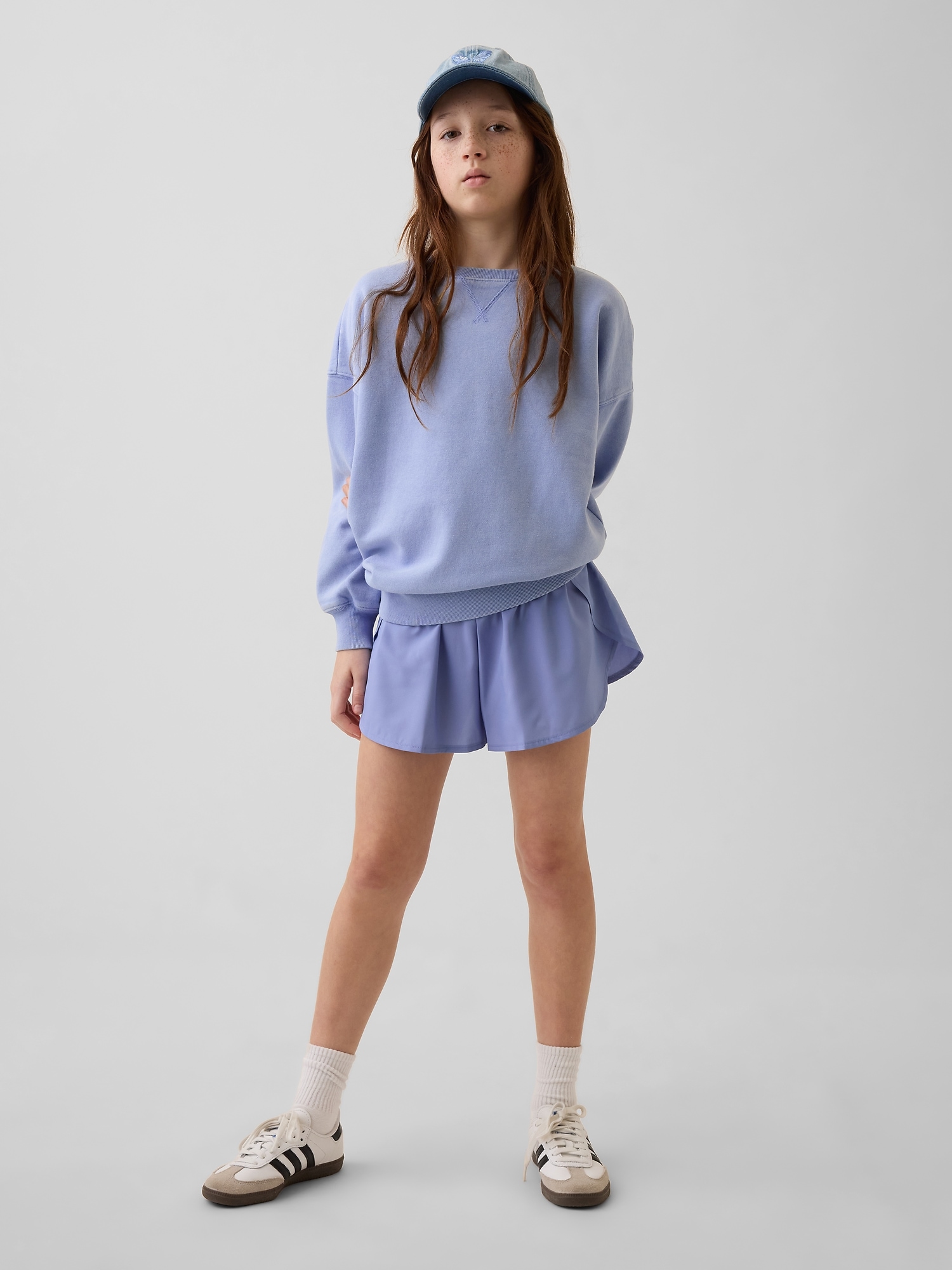 Kids Quick-Dry Butterfly-Hem Run Shorts