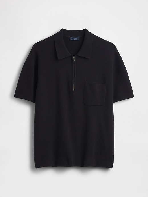 Image number 5 showing, Oversized Quarter-Zip Pocket Polo Sweater