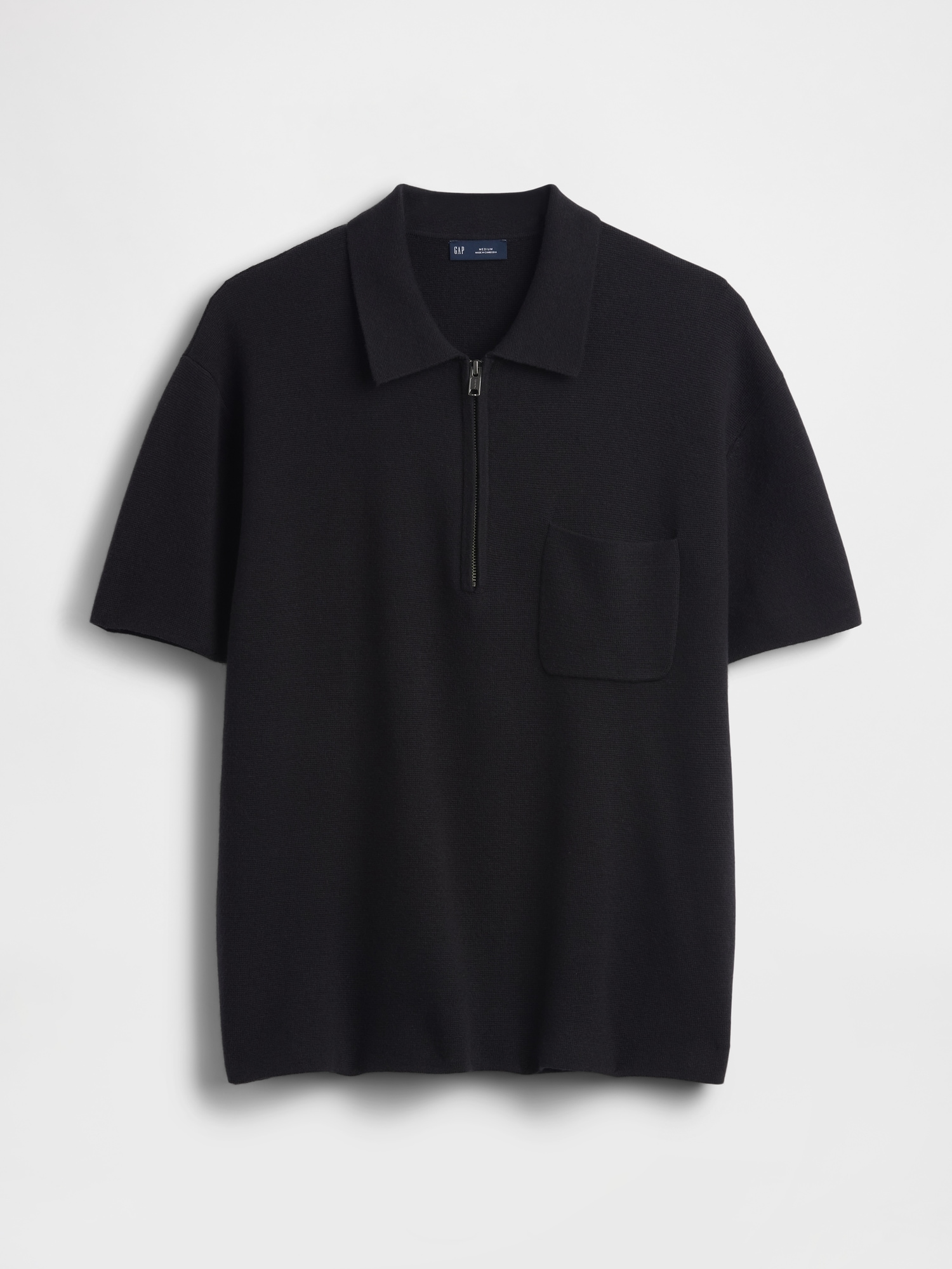 Oversized Quarter-Zip Pocket Polo Sweater