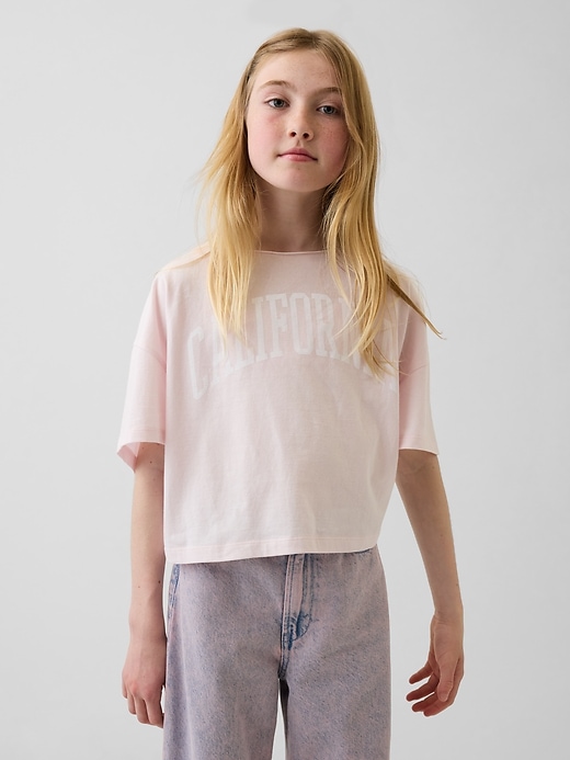 Image number 1 showing, Kids Oversized Wide-Neck T-Shirt