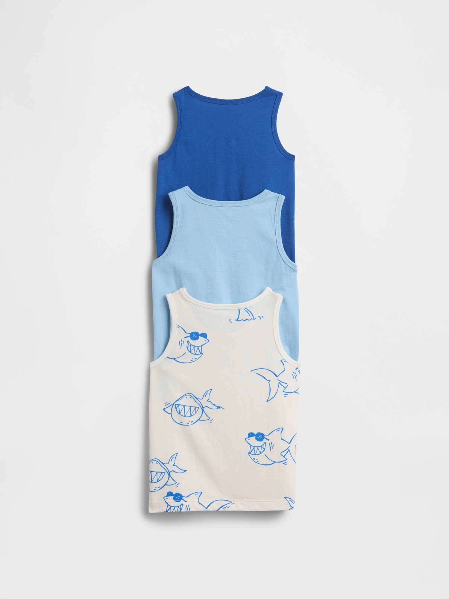 Топы Gap Mix & Match Pocket Tank Top (3-Pack) для малышей, цвет: Синий — фото 2