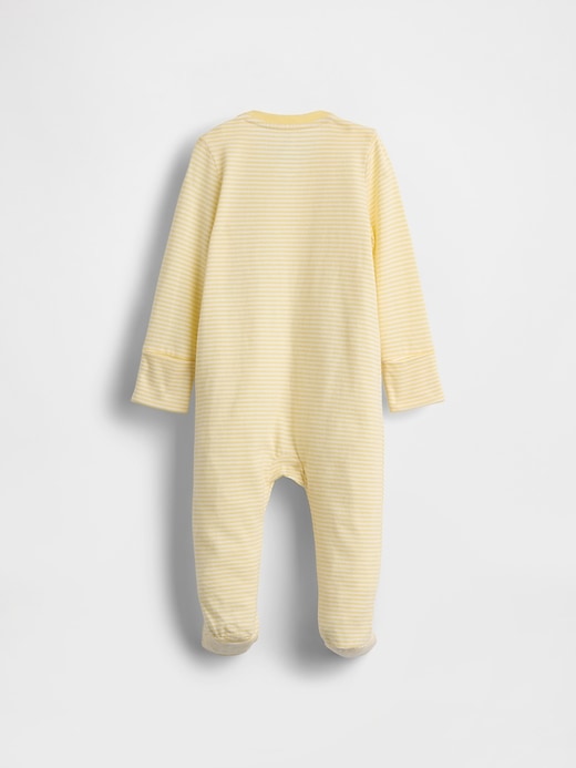 Image number 2 showing, Baby Organic Cotton Footed Zip One-Piece