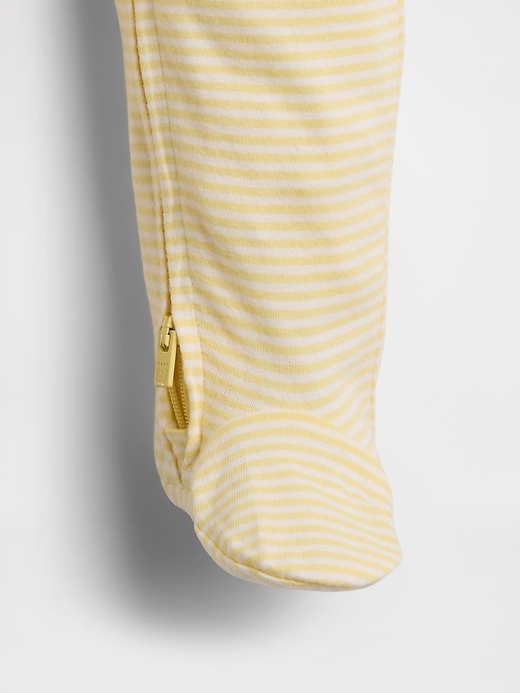 Image number 3 showing, Baby Organic Cotton Footed Zip One-Piece