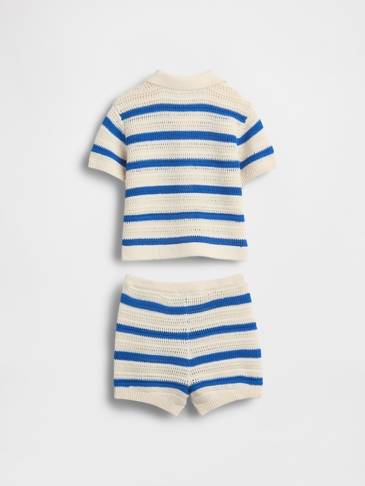 Image number 2 showing, Baby Crochet Stripe Outfit Set