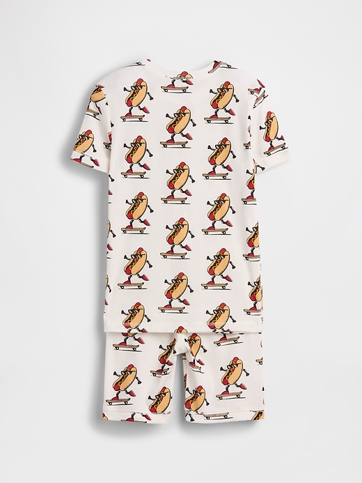 Image number 2 showing, Kids Organic Brushed Cotton Hot Dog PJ Short Set