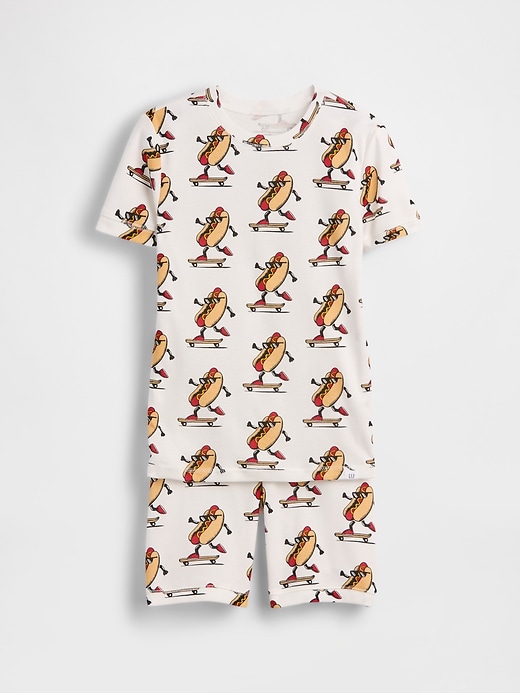 Image number 1 showing, Kids Organic Brushed Cotton Hot Dog PJ Short Set