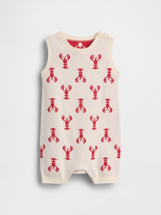 Image number 1 showing, Baby Lobster Sweater Shorty One-Piece