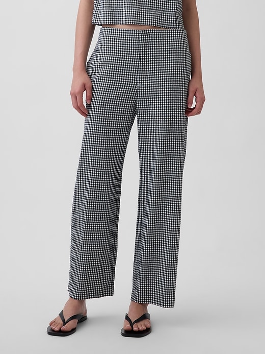 Image number 2 showing, Linen-Blend Relaxed Straight Ankle Pants