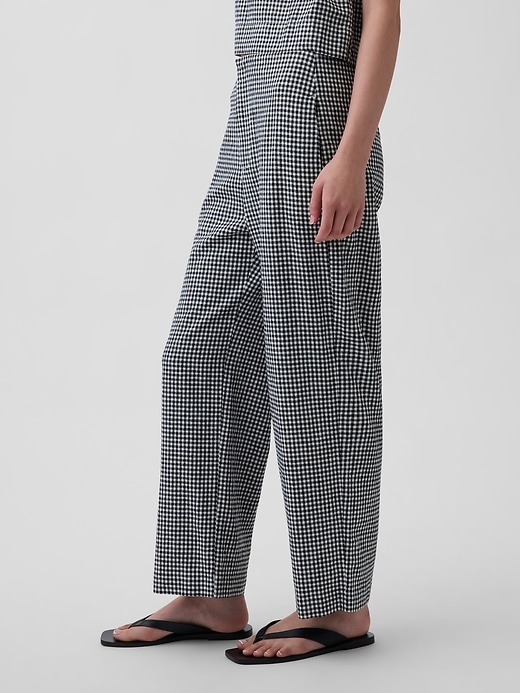 Image number 3 showing, Linen-Blend Relaxed Straight Ankle Pants