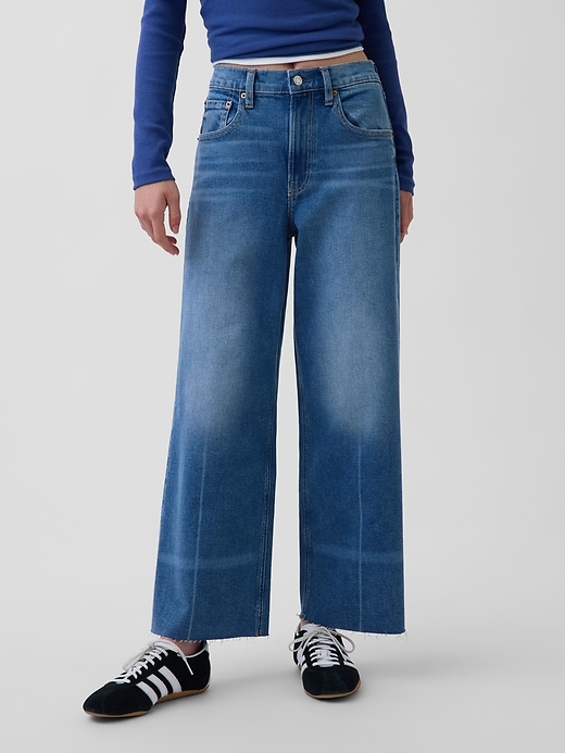 Image number 2 showing, High Rise Stride Wide-Leg Ankle Jeans