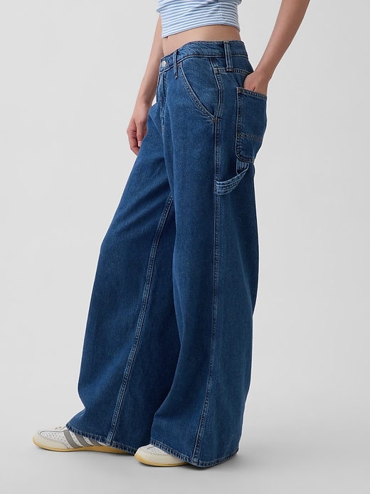 Image number 3 showing, Mid Rise UltraSoft Denim Baggy Trousers