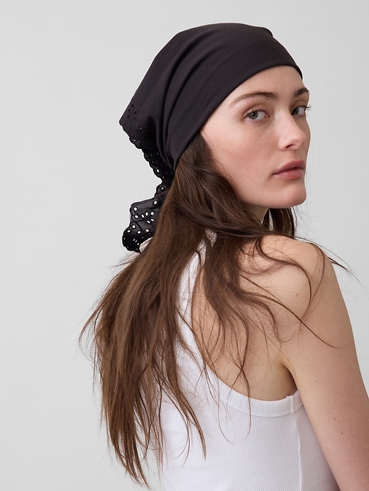 Image number 2 showing, Eyelet Bandana Scarf