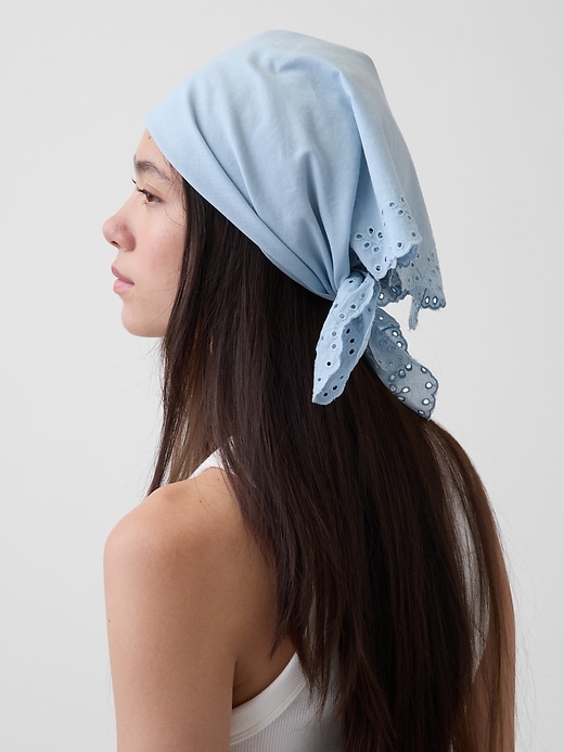 Image number 2 showing, Eyelet Bandana Scarf