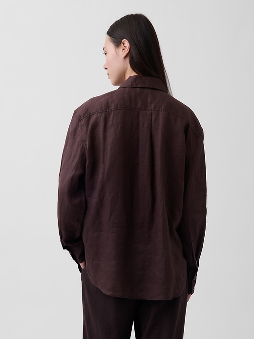 Image number 3 showing, 100% Linen Oversized Shirt