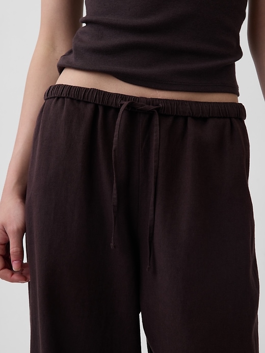 Image number 7 showing, Linen-Blend Relaxed Wide-Leg Pants