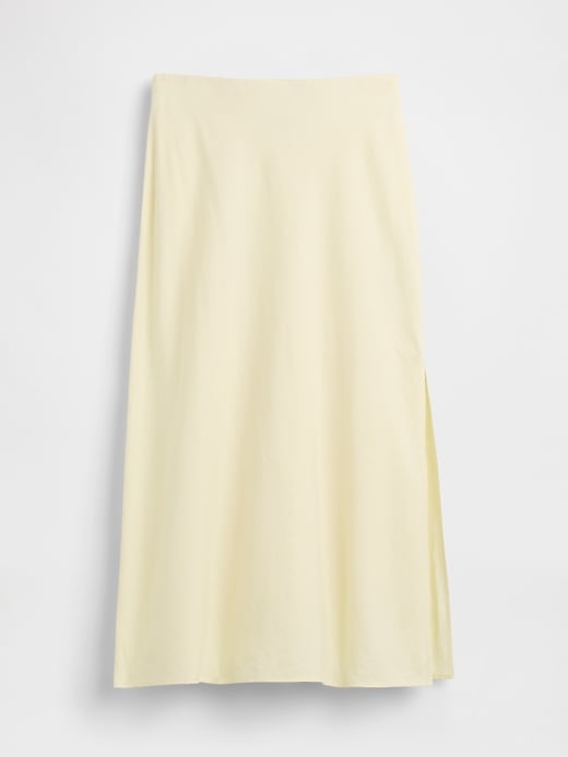 Image number 5 showing, Linen-Blend Maxi Slip Skirt
