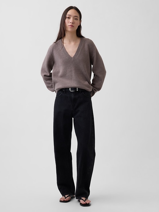 Image number 2 showing, CashSoft Oversized V-Neck Sweater