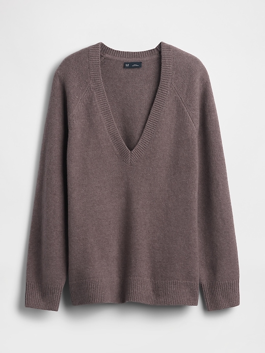 Image number 5 showing, CashSoft Oversized V-Neck Sweater