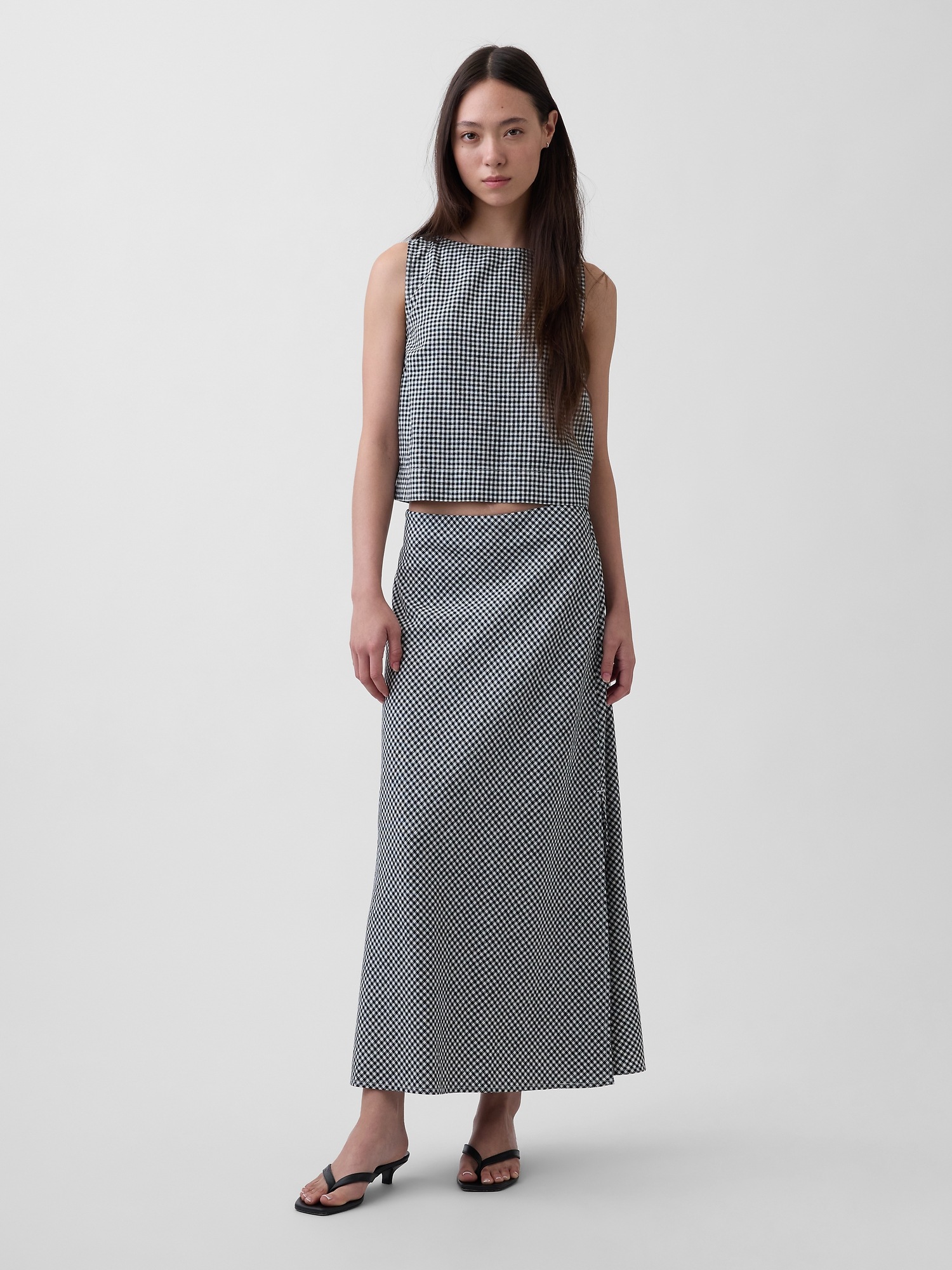 Женские юбки Gap Linen-Blend Maxi Slip Skirt