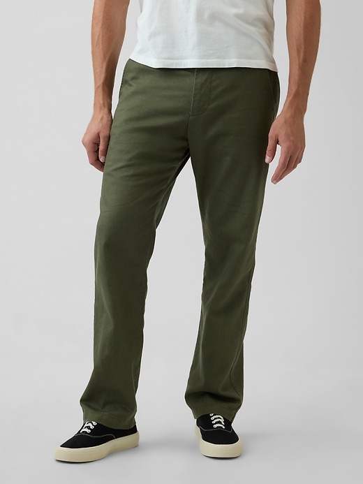 Image number 2 showing, Linen-Cotton Relaxed Straight Pants