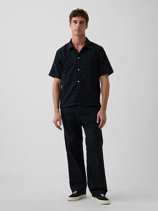 Image number 1 showing, Linen-Cotton Relaxed Taper Pants