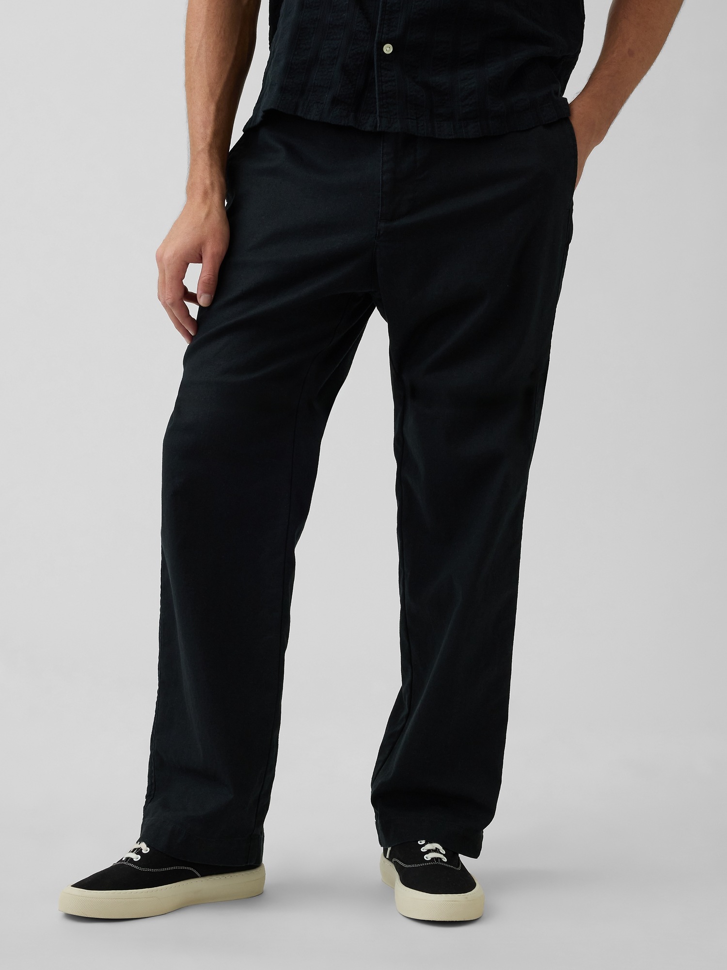 Мужские брюки Gap Linen-Cotton Relaxed Taper Easy Pants — фото 2