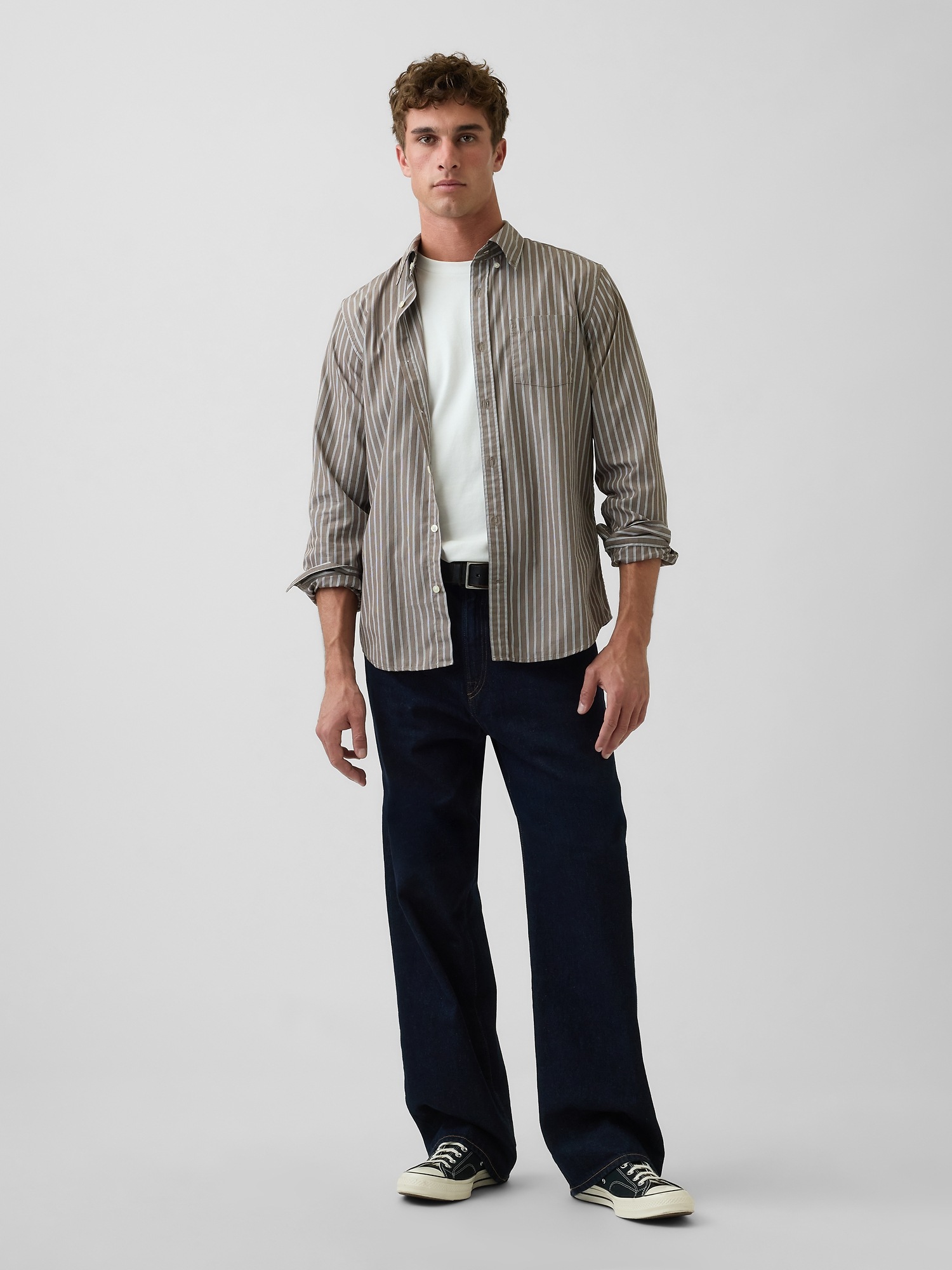 Мужские рубашки Gap Organic Cotton Poplin Classic Shirt — фото 2