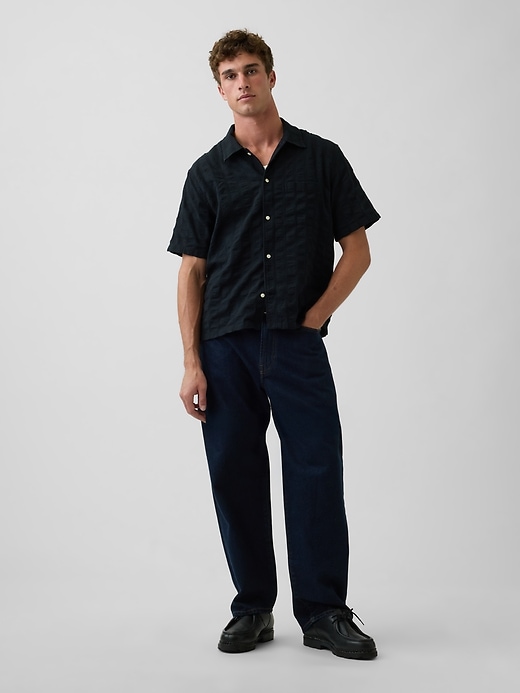 Image number 2 showing, Dobby Relaxed Straight-Hem Shirt