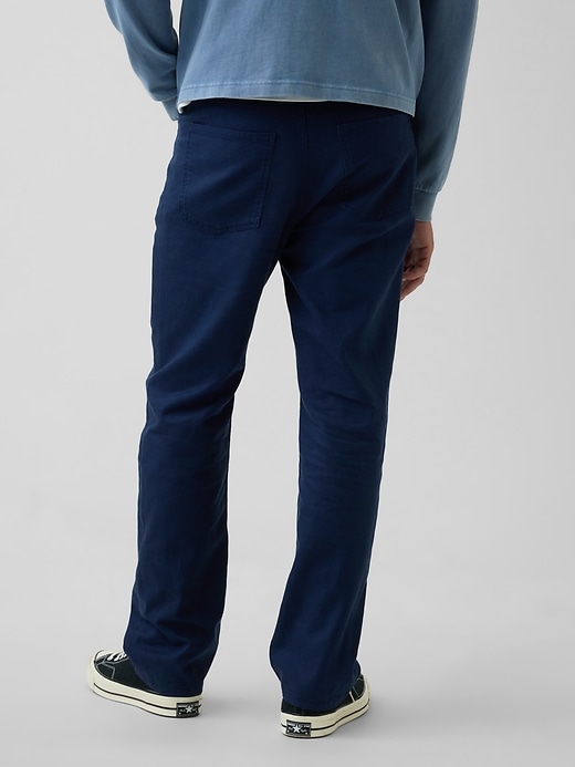 Image number 4 showing, Linen-Cotton Relaxed Straight Pants