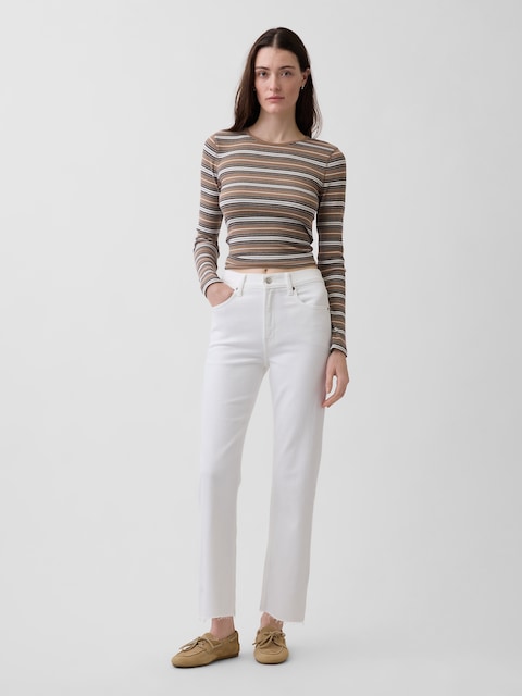 High Rise ’90s Slim Straight Crop Jeans