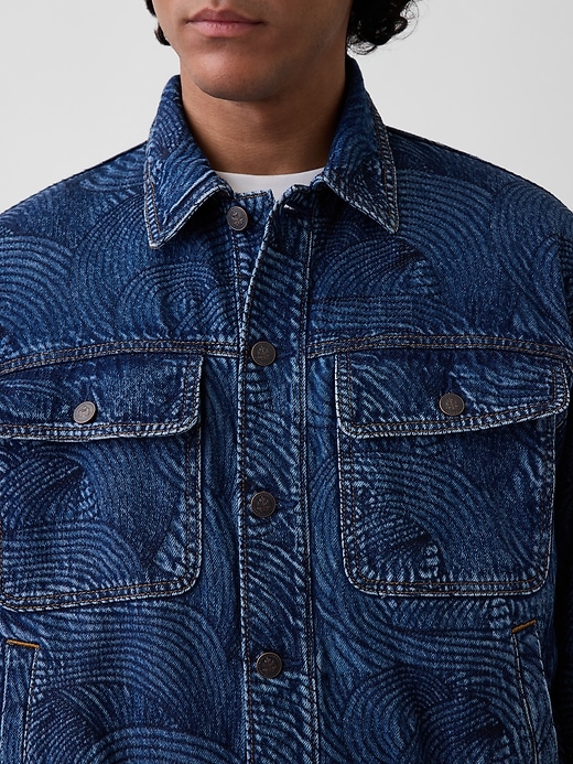 Image number 2 showing, Gap × HFR Embroidered Denim Bomber Jacket by Daveed Baptiste